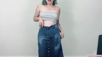 Lily Ann X - peeing 6 times on my long jeans skirt