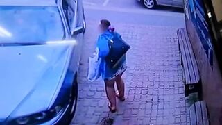 Security Camera Caught a Woman Pissing