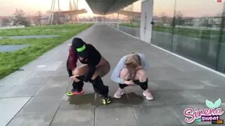 SirenaSweet & RiaRed - Public Pee