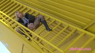 Yellow Steps to Pee Heaven