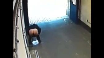 Quick pee in a garage