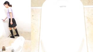 SR097 01 6 Cameras captured women wearing long boots and o-back panties doing farts and poops in the toilet. (Split screen view)
