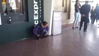 Woman public urination