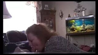 Ugly neighbor sucks my dick and swallowing s