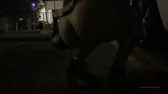 Autumn Falls Pissing in Car Park