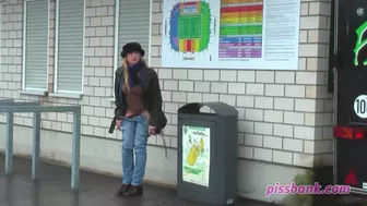 Peeing by stadium