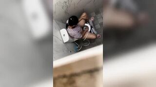 Cambodia Teacher follow to girl toilet and spy