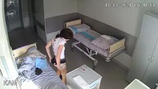 Young girl changes clothes in the ward