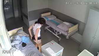 Young girl changes clothes in the ward