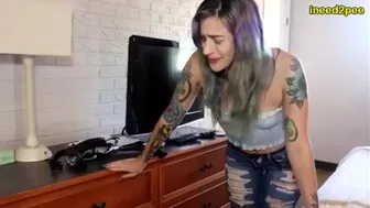 Mia Hope Locked Belt Pissing her Jeans