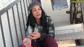 Loosey Lu wetting pants outside all over