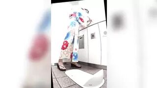 15260431 Subway Toilet 19 Yukata Girl's Fully Anus Thick Side Dish