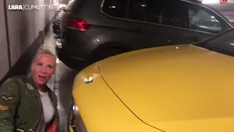 Lara Cumkitten - Risky flooding PUBLIC PISS in the Cologne car park