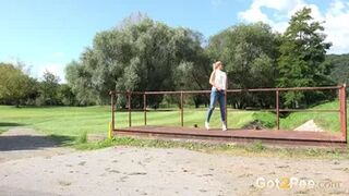 Stylish Blonde Pissing