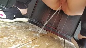 A Bit too Messy but Sneaky Porch Pee---My Feet got Wet!