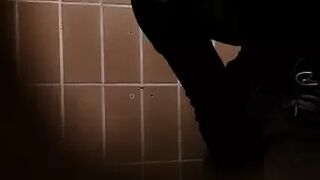 True voyeur spy in a public toilet