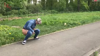 Cat-Coxx - Pissing extreme public with tensioner in the parking lot