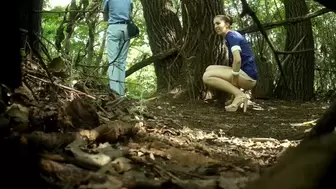 woman peeing outdoors