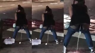 (Youtube) Girl peeing in the street