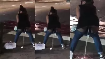 (Youtube) Girl peeing in the street