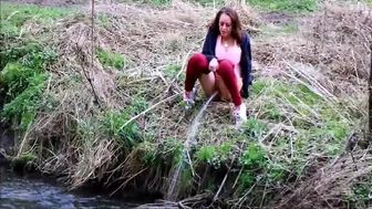 Pervy Pixie Pissing in the River