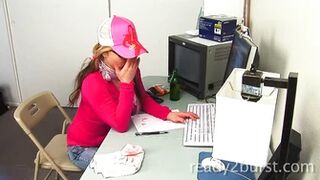 Mia - Takes a huge piss while working her office job