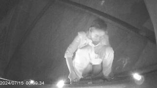 Desperate Chinese girl peeing in a hidden corner of a night market with no toilet 2