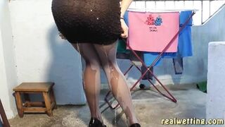 Antonia - Antonia Drenches Her Pantyhose In Piss On The Balcony