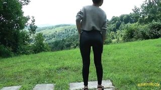 Ellie - Her Shiny Leggings Are Full Of Piss Now