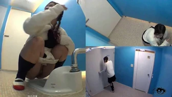 JD-03 01 Stealthy schoolgirls sneaky peeing in staff’s toilet