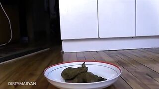 DirtyMaryan - Pooping Long snake on a plate in my kitchen