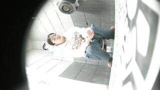 Front and rear view asian toilet