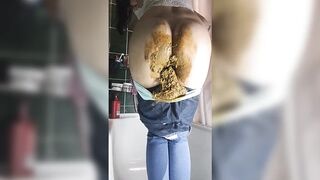 PooGirl - poop in skinny jeans and panties