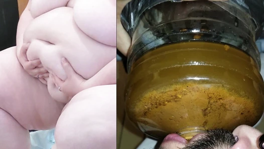 SSBBW Queen Siya - 1 LITER PEE on fresh HUGE DUMP