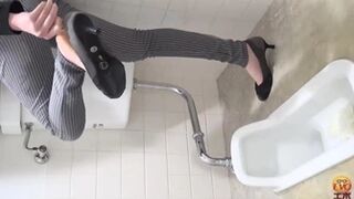 DLEE-103 02 Girls with incontinence wetting their pants. Multi view toilet voyeur