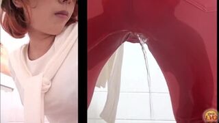DLEE-103 02 Girls with incontinence wetting their pants. Multi view toilet voyeur
