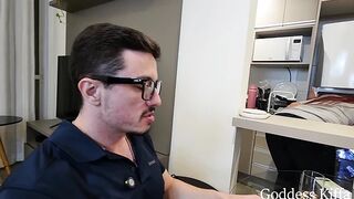 Angry Waitress Kicks and Crushs Loser Balls With Her Combat White Boots - BALLBUSTING - GODDESS KIFFA - FEMALE DOMINATION - FOOT DOMINATION - FEMDOM - CBT - HUMILIATION - BOOTS - BONDAGE - KICK -
