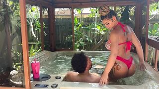 Human Chair in the Jacuzzi Goddess Mstrigga