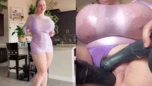 Big Belly BBW Dildo Fucking