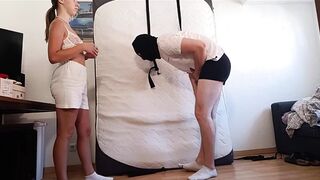 Tamara Ballbusting in Jean Shorts