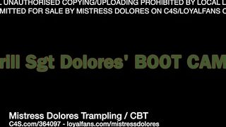 Sgt. Dolores’ BOOT CAMP - Hard Trampling Bootjob in Platform Dr. Martens **VALUE PACK** Disobedient Recruit’s Cock and Balls Precision Eradicated and made to cum