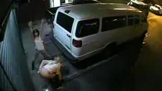 behind the van