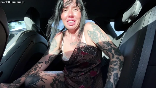 Car Confessions Secret Affairs part 3 Scarlett Cummings jerks you off in the car