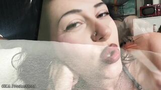 Amethyst Mars Licks Lollipop While Paris Love & Ginary Worship Her Large Feet