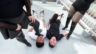 Horrible Boots Domination by two bad women
