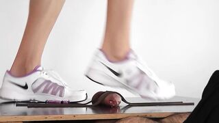 Furious Trampling, Stomping, Jogging until Cum in Nike Sneakers by Mistress Alina - with Cumshot Compilation (4K) - Cockbox Cockboard Trample CBT Ballbusting