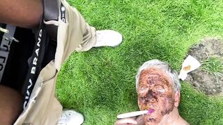 Black Man Shits in Stewart's faggot Mouth 3rd Day in a Row