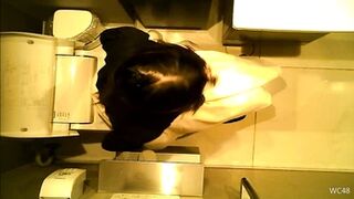 Western-style toilet front close-up & from above voyeur ②