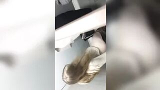 Polish teen pissing in the shopping mall